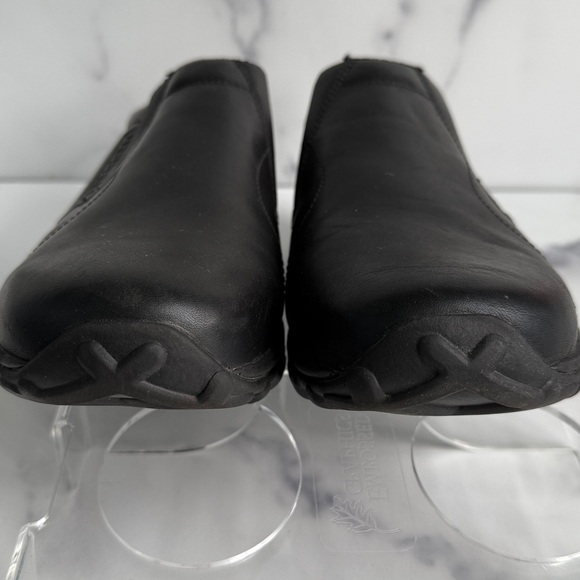 Merrell Mens Jungle Moc Midnight Black Leather Slip On Shoes Size 11 - Picture 6 of 13